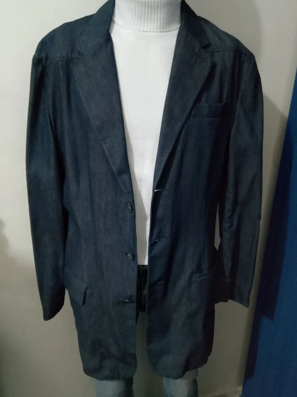 Casaco jeans masculino longo.  - Foto 4