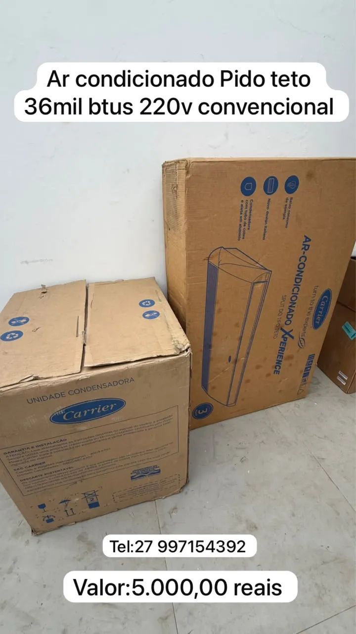 Ar condicionado piso teto  Carrier 36mil btus 220v convencional 