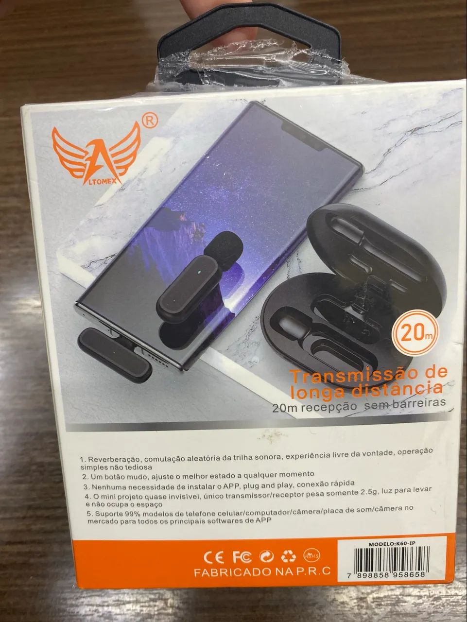 Microfone H'maston de Lapela Sem Fio lightning Profissional Android Mk06 - Foto 2