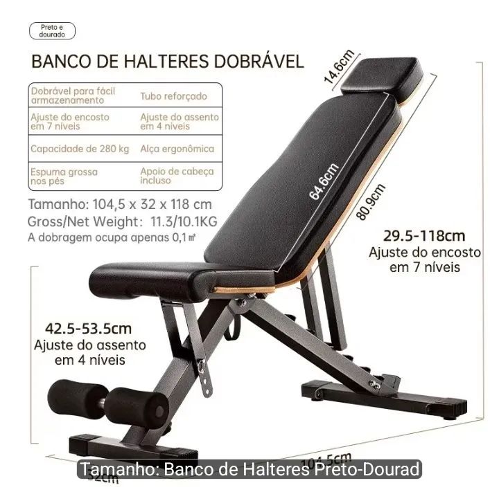 BANCO DE SUPINO E ALTERES DOBRAVEL RECLINAVEL - Foto 5