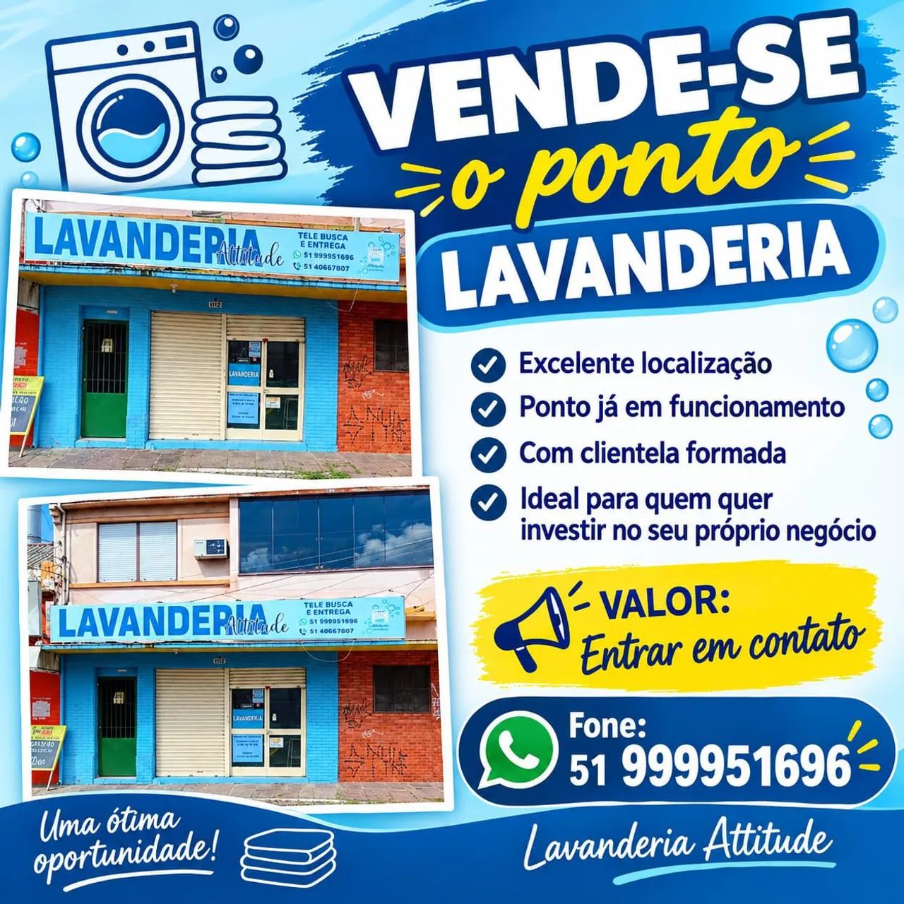 Vendo ponto de lavanderia 