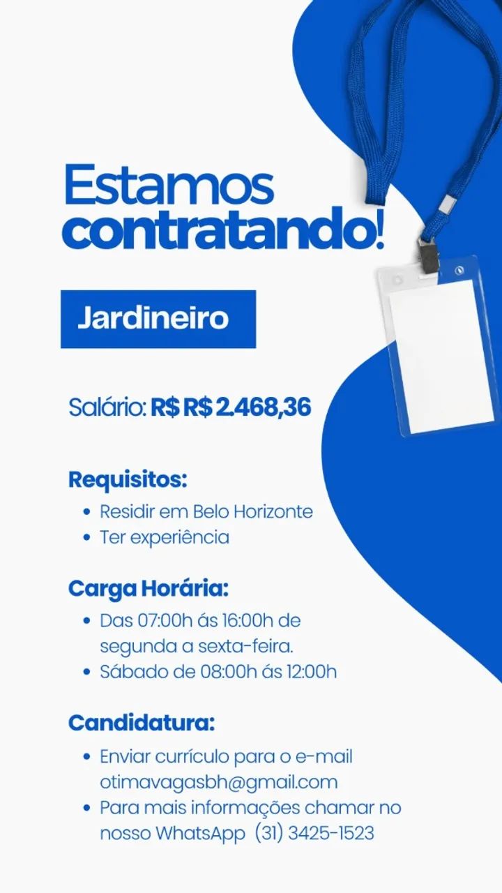 Vaga JARDINEIRO com experiência