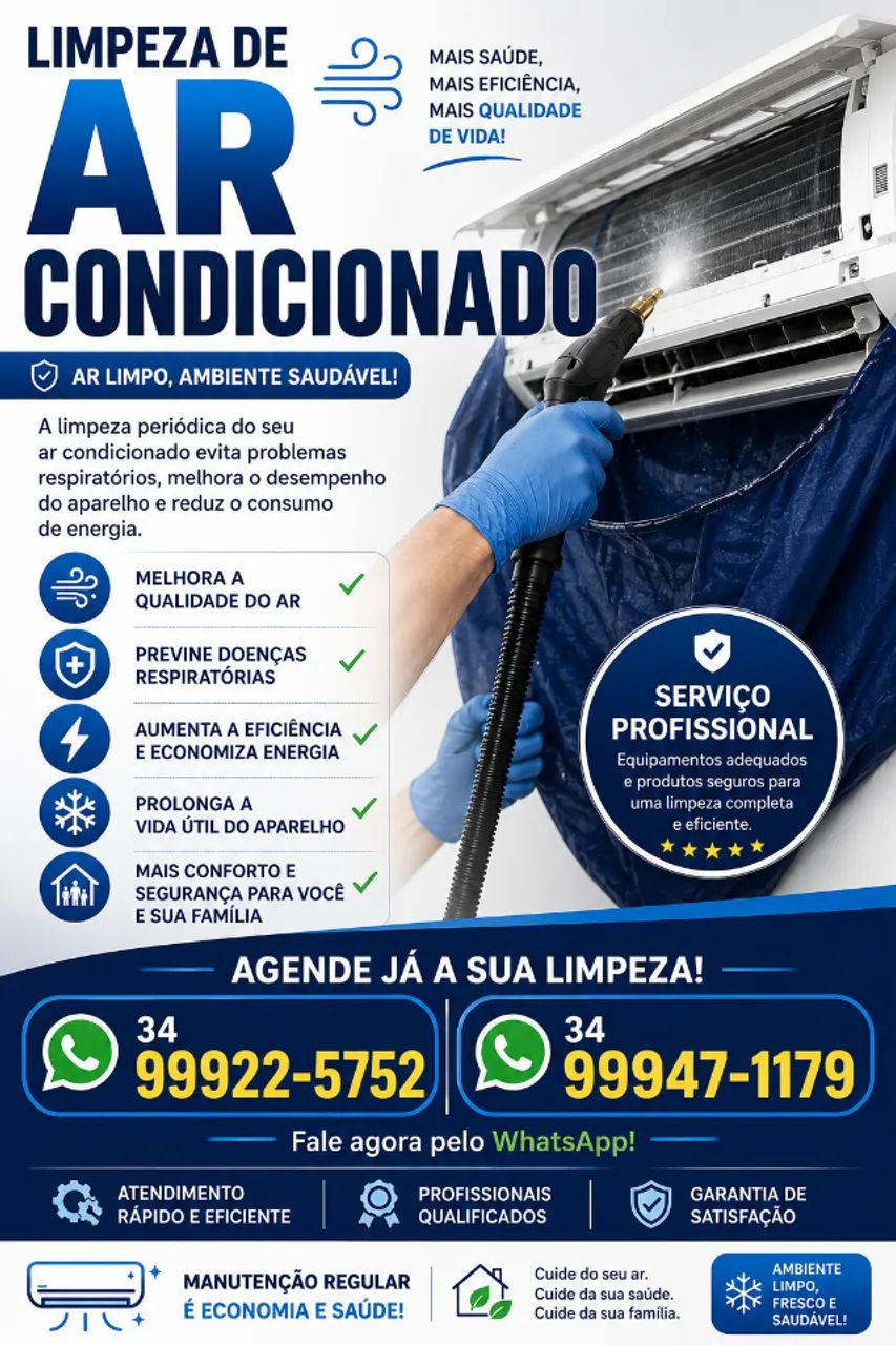 ? Limpeza e Higienização de Ar-Condicionado | Residencial e Comercial