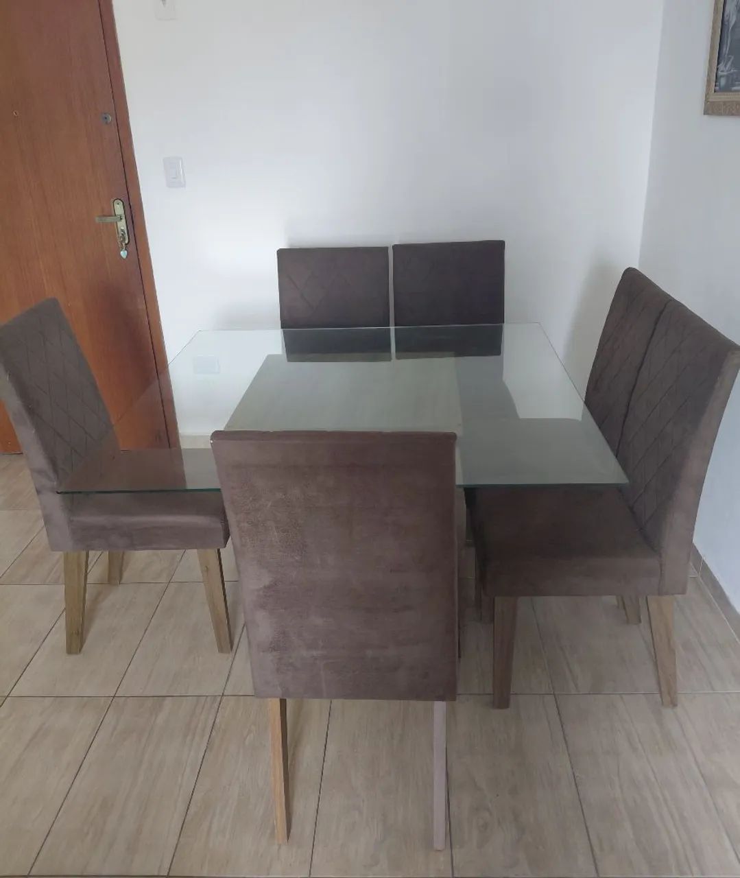 Mesa de vidro com 6 cadeiras  - Foto 2