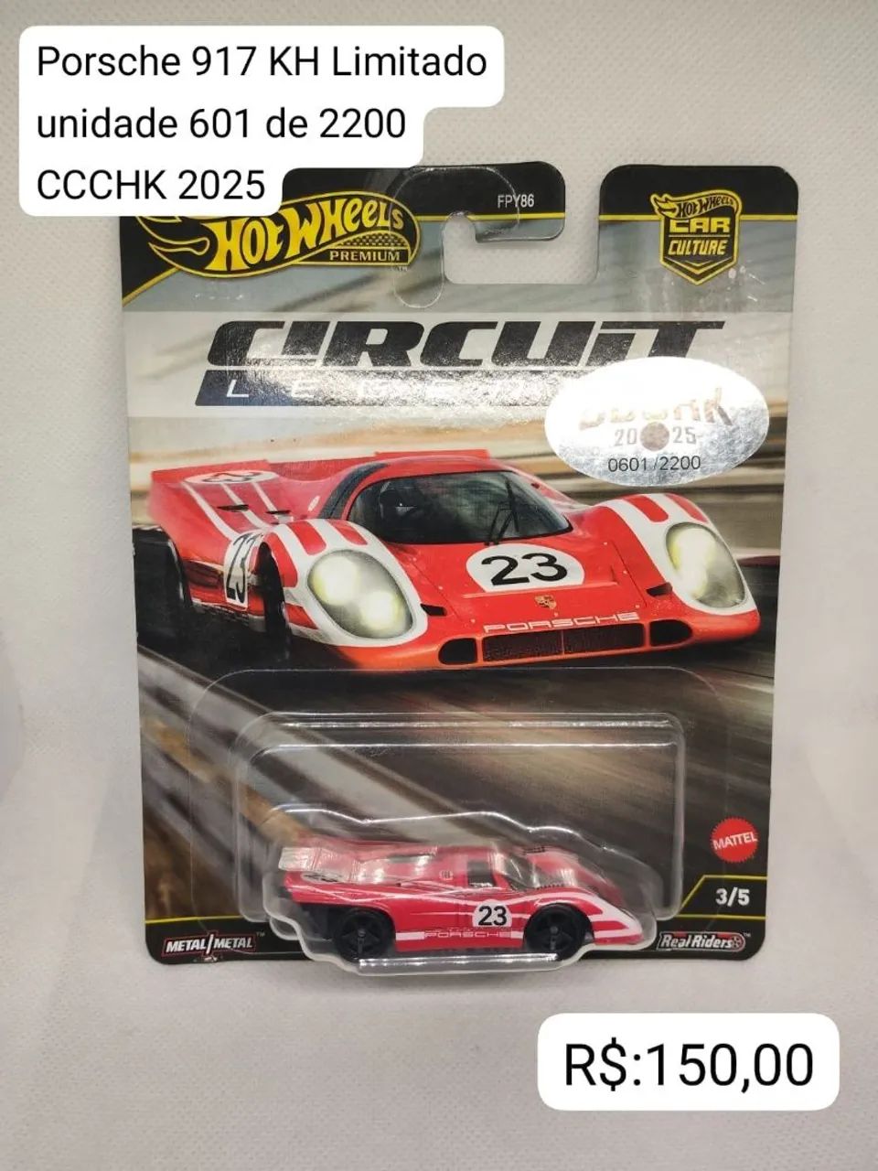 Hot Wheels Premium Porsche 917 KH Limitado CCCHK 2025