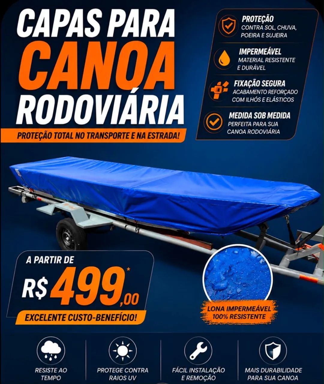 Capa para canoa sob medida 