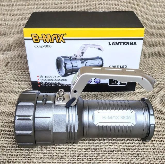 Lanterna Holofote Led T6 Recarregável - B-Max