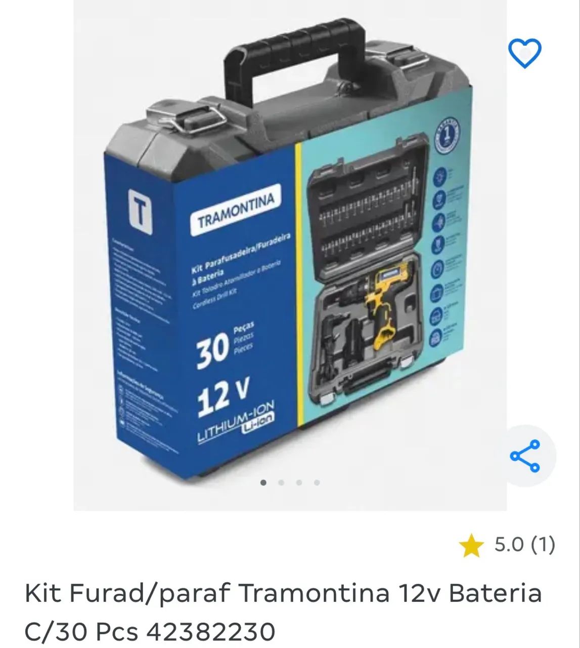 Parafusadeira Furadeira De Impacto Tramontina A Bateria 12 V 30 Peças Nova - Foto 5