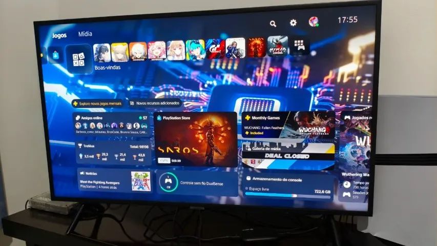 Samsung Smart TV 4K 43 polegadas + suporte tri articulado brinde