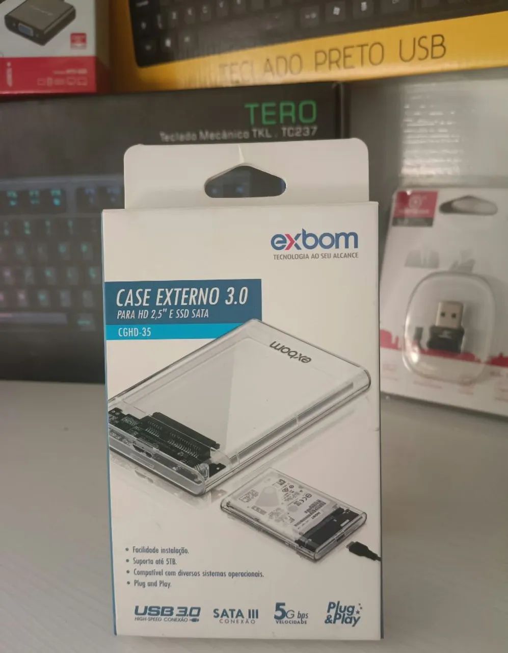 Case de HD 2.5 Usb 3.0 Sata III Transparente 