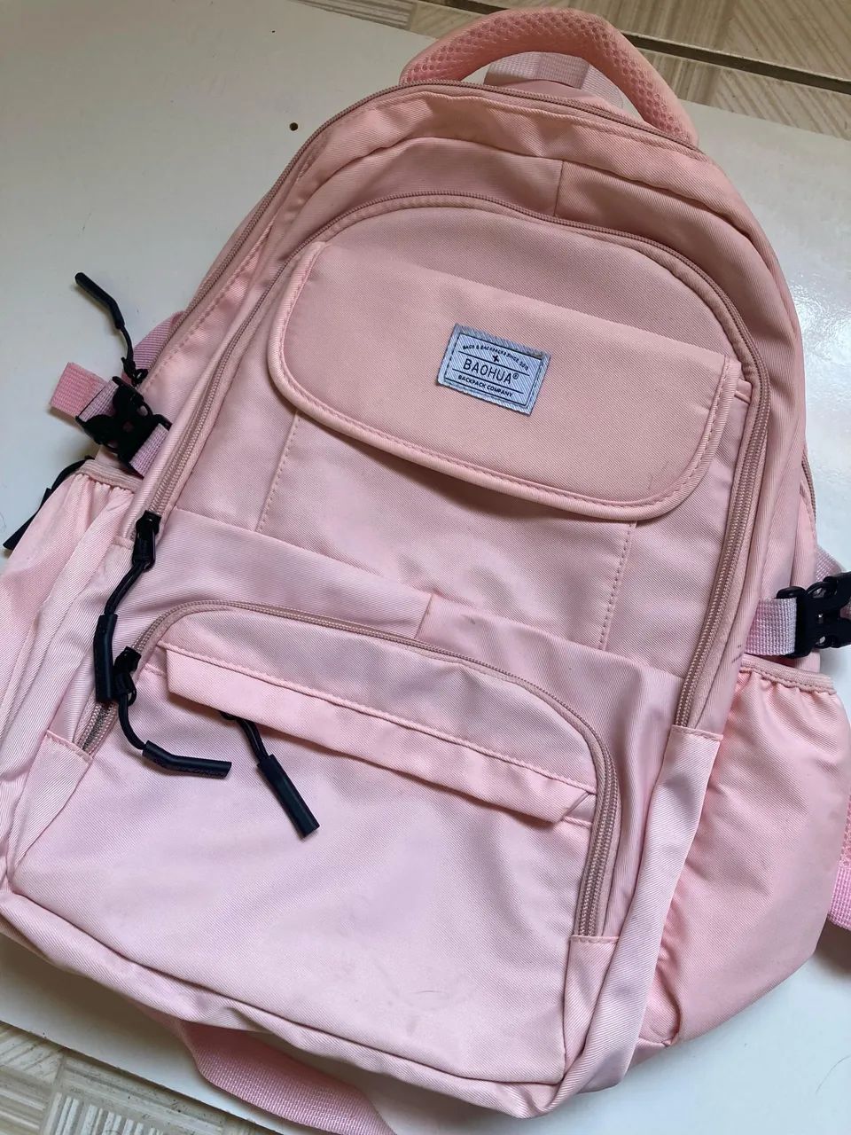 mochila rosa com espaço para notebook - Foto 2