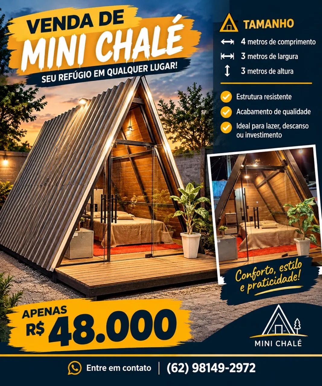 Venda de mini chalé 