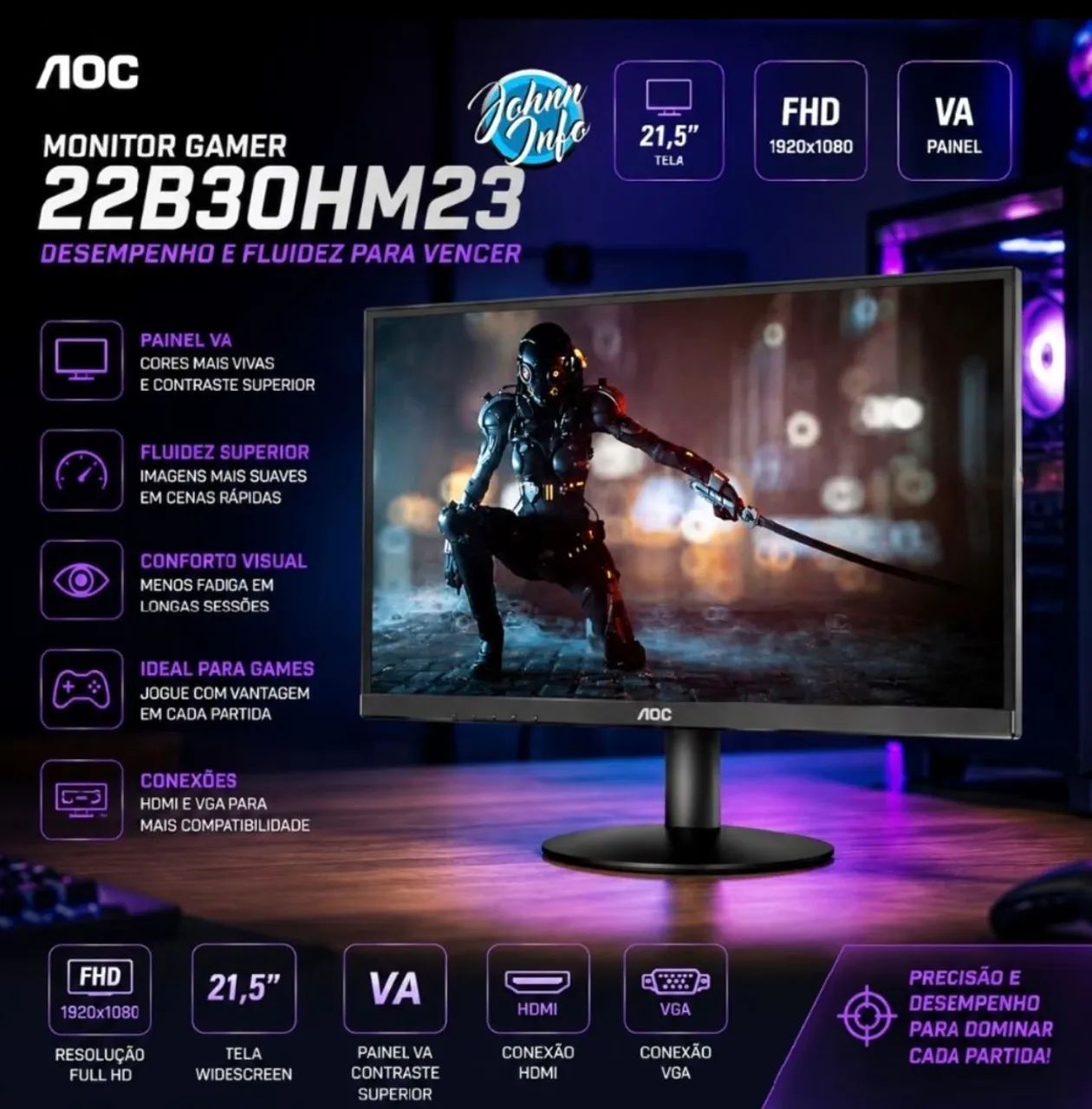 Monitor AOC 120hz 1Ms Full Hd - Foto 2