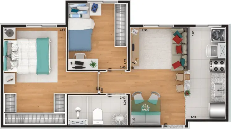 PLANTA 42m²