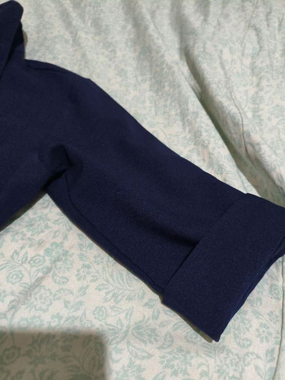 Blazer feminino P manga curta azul - Foto 3