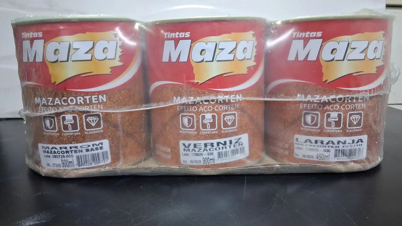 Kit completo Tinta efeito aço Cortem Maza. Sem uso. 06 latas, 4.5 litros. - Foto 3