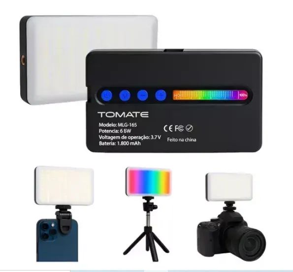 Luz De Preenchimento Portátil Para Celular Camera Rgb 6.5w - Foto 4
