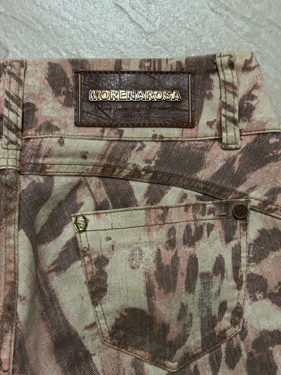 calça jeans morena rosa estampada 38 - Foto 5