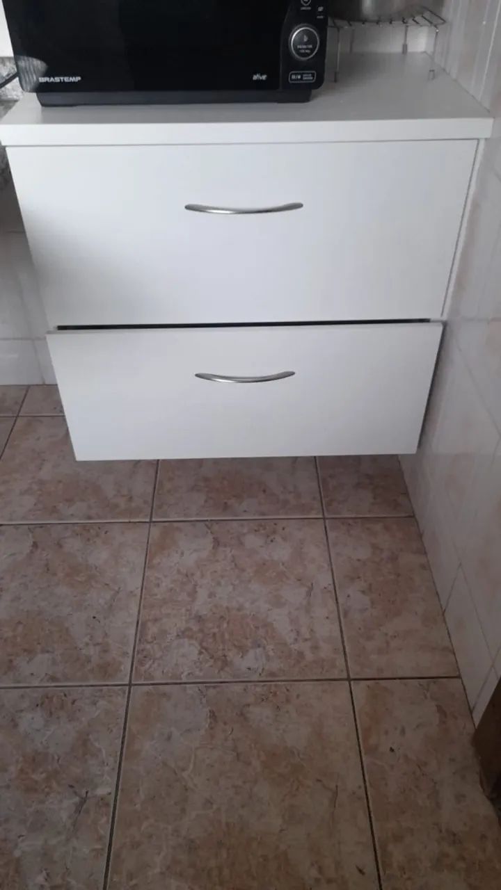balcao com 2 gavetao 80x50 em MDF branco