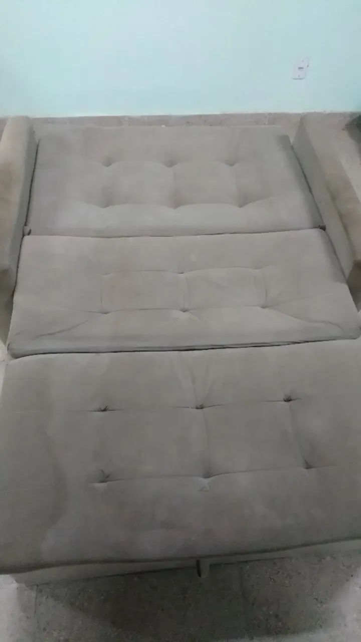 Sofá-Cama 2 Lugares Cinza (Mecanismo Perfeito) - Foto 2