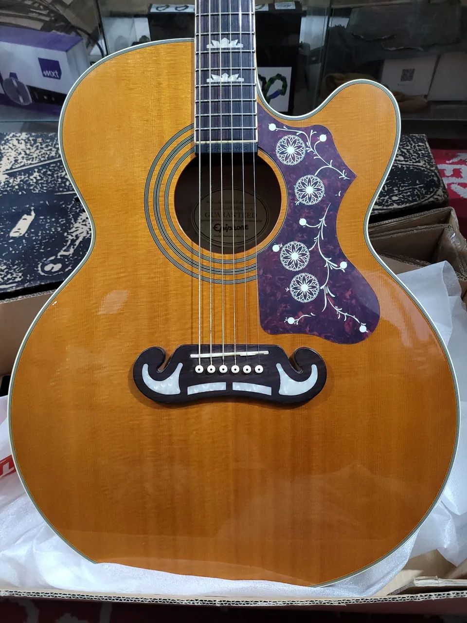 Epiphone EJ200 Solid top gold vintage natural CE - Foto 3