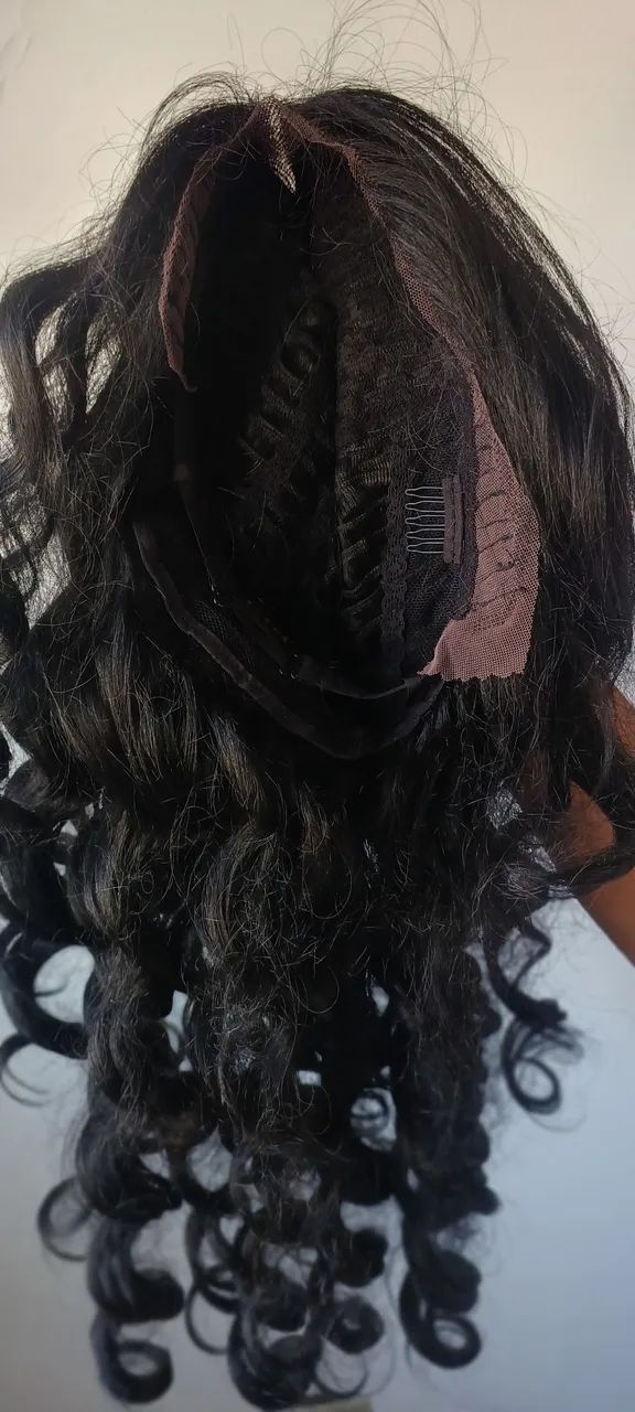 Linda Lace Front preta ondulada 45cm - Foto 3