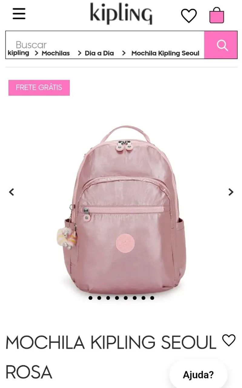 Mochila kipling bronze pink met nunca usada- NOVA - Foto 3