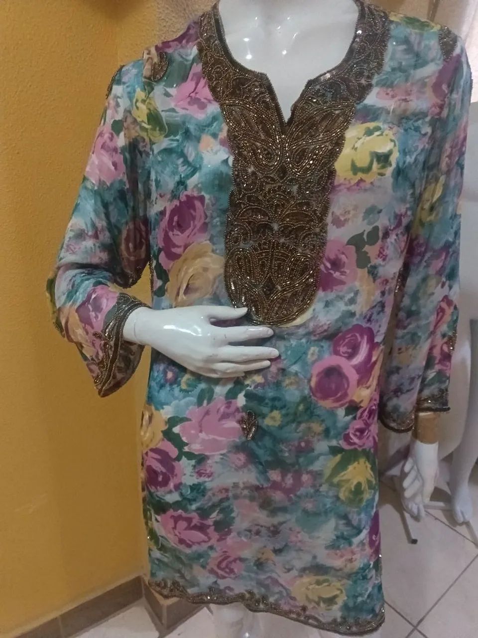 Bata indiana bordada  - Foto 2