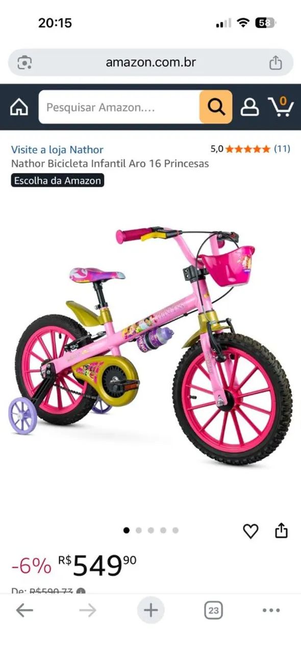 Bicicleta das princesas aro 16