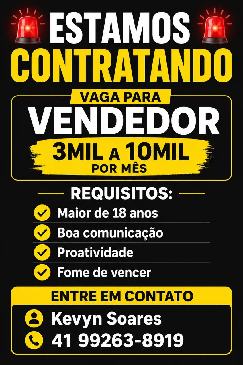Vendedor - Inicio Imediato