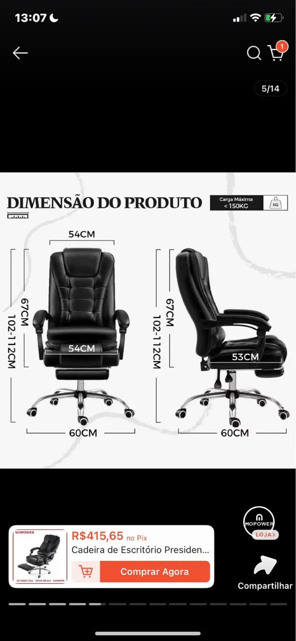 CADEIRA PRESIDENTE  - Foto 5