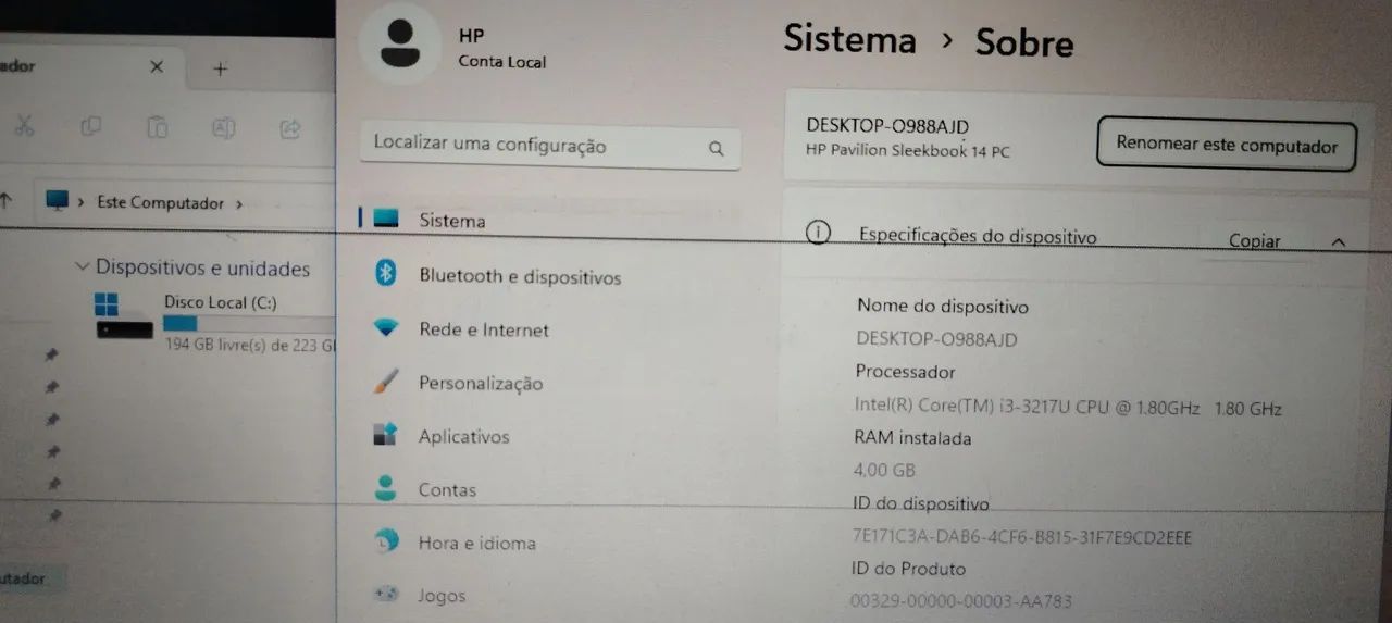 Notebook HP.core i3 ssd 256gb tela 14 Windows 11 4gb - Foto 4