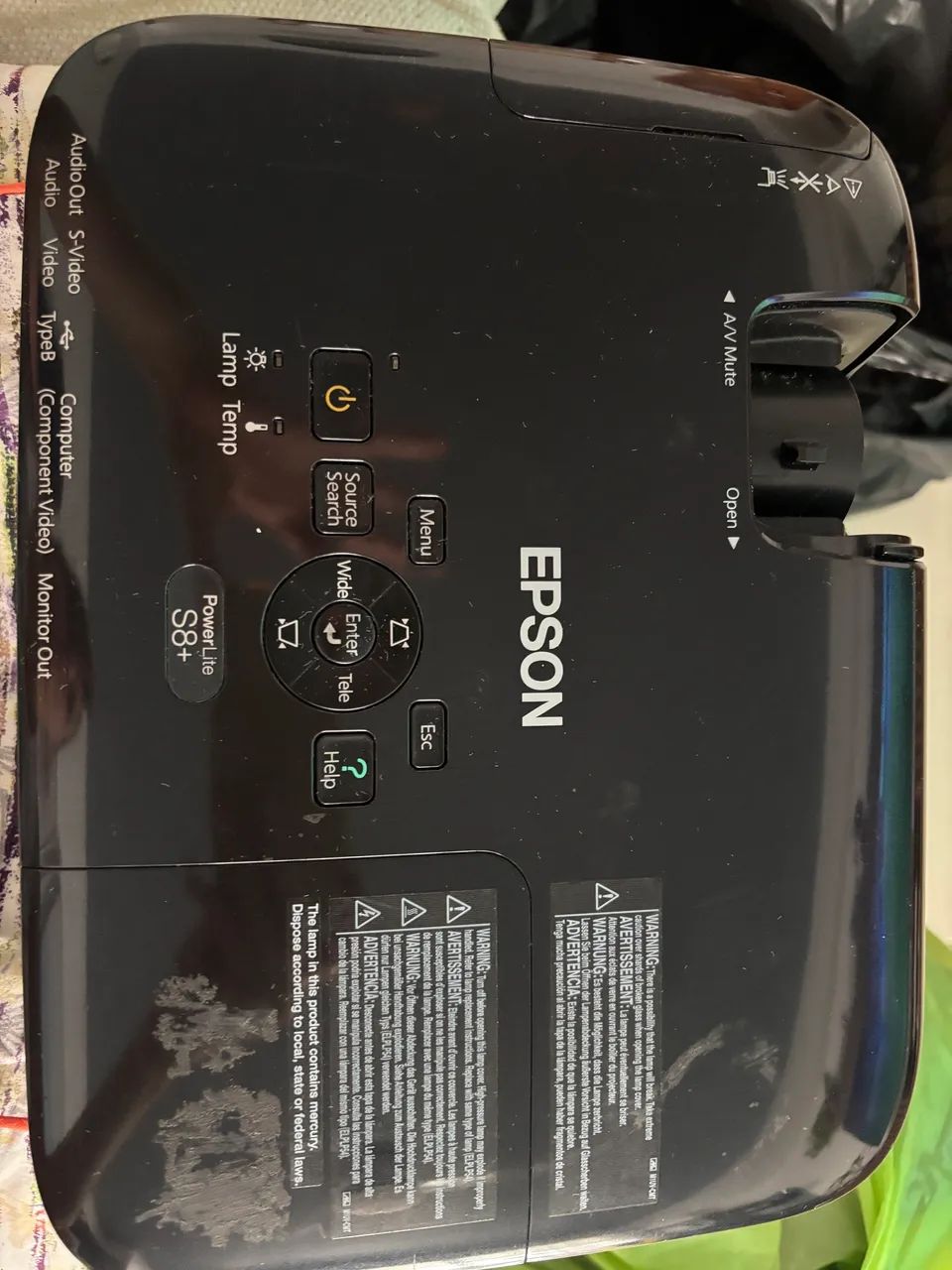 Projetor EPSON Power Lite S8+ sem controle
