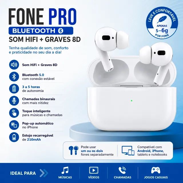 FONE TIPO AIRPODS BLUETOOTH  - Foto 3