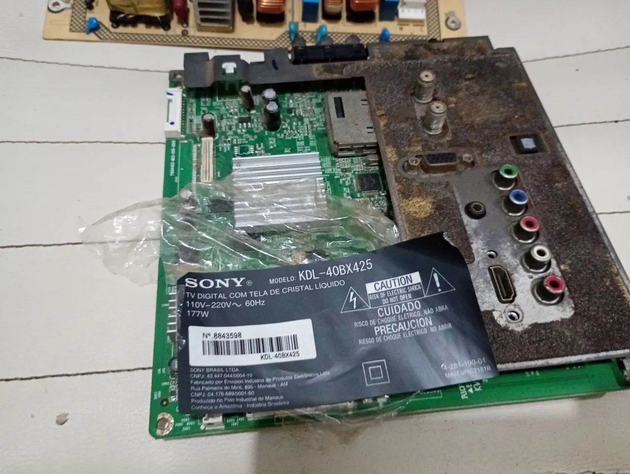 Kit de placa central e fonte sony modelo 40bx425