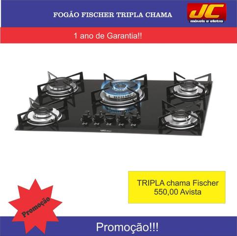 Cooktop tripla chama fischer na promoção