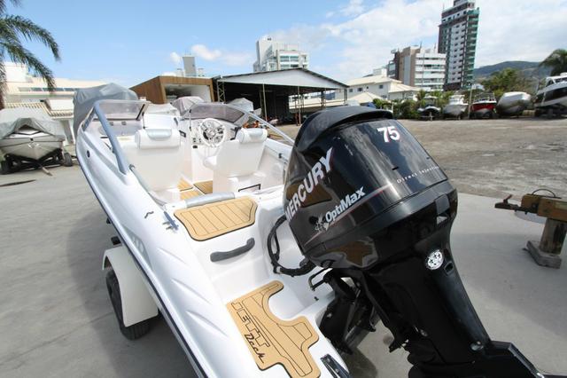 Focker 160 2012 Motor 75 HP 2 tempos. Aceito carro no negócio. lancha top - Foto 9