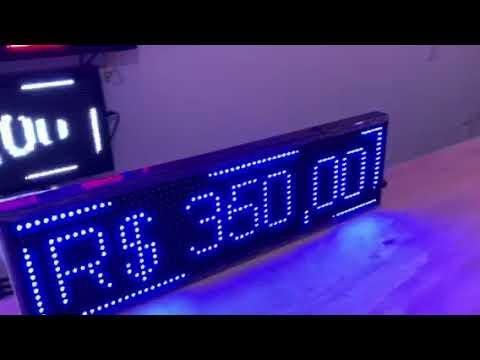 Letreiro Digital Painel de Led Azul ou Vermelho Luminoso 1,30 x 0,20m c/ Usb (Novo) - Foto 6