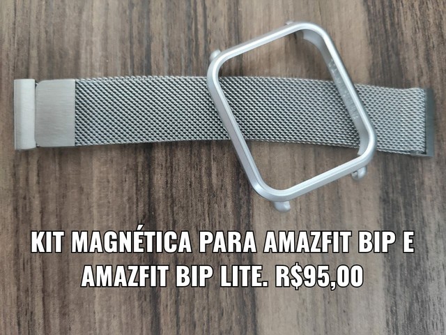 Kit Pulseira Magnética Prata para Amazfit Bip, Lite  - Foto 4