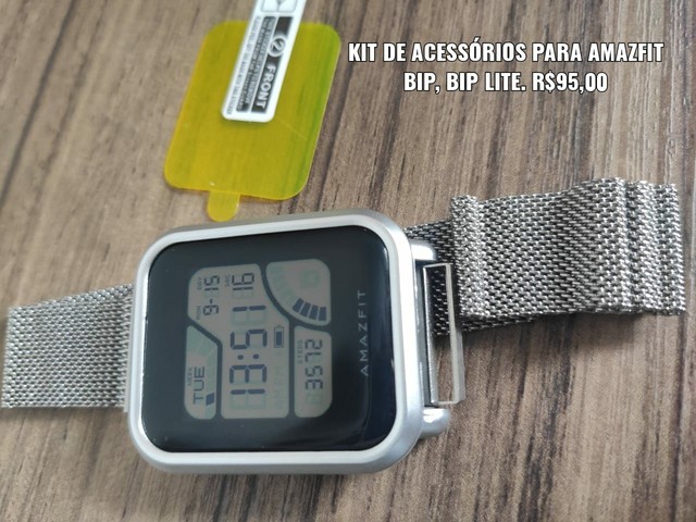 Kit Pulseira Magnética Prata para Amazfit Bip, Lite  - Foto 2