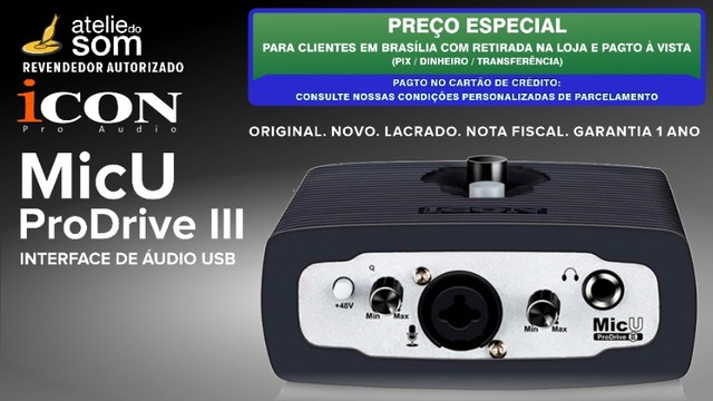 Interface de Áudio Icon MicU Live Pro Drive III