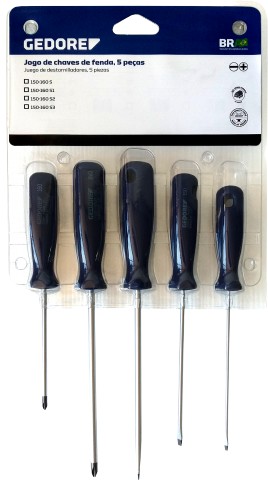 Jogo de Chave de Fenda Philips 5 Peças Gedore