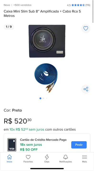 Caixa slim amplificada Corzus CXS200 2 Canais 200W RMS