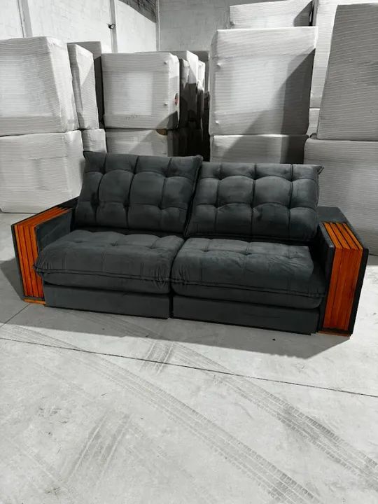 Sofa Retratil Suede Gigante Moderno  - Foto 3
