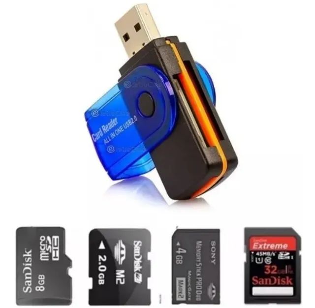 Leitor De Cartao Memoria Usb 4 Em 1  Arduino Automação Robotica COD-AP83  