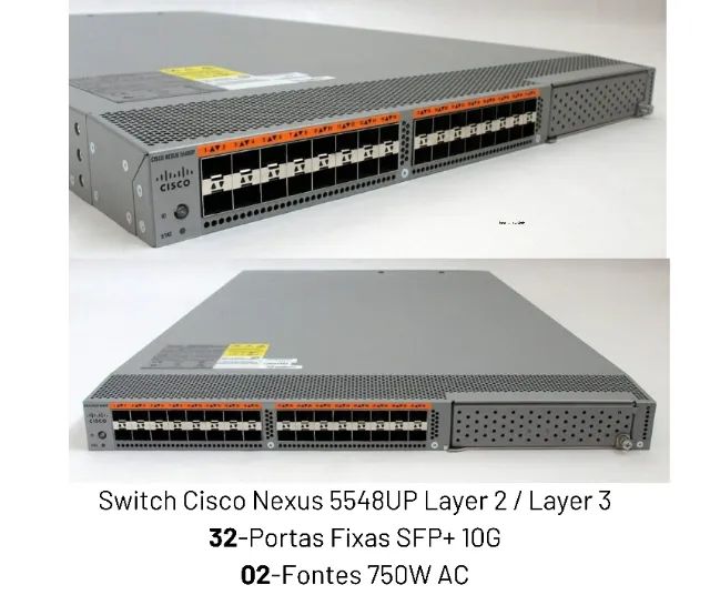 Switch Cisco Nexus 5548UP 32-Portas Fixas SFP+ 10G Layer 2 Layer 3 