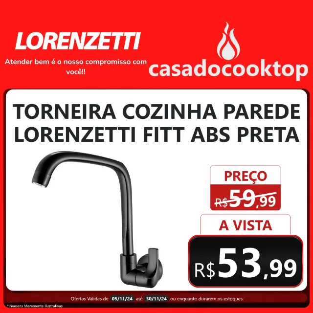 Torneira de Cozinha de Parede Lorenzetti Fitt ABS Preta