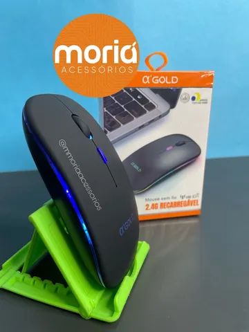 Mouse Sem Fio  Recarregável  2.4H Cx Gold MS-02A Led  - Foto 3