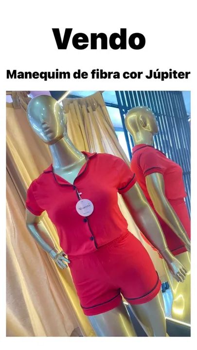 Manequim em fibra na cor Júpiter base cromada 