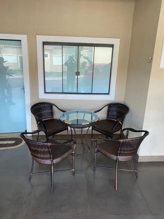 Conjunto de Mesa e Cadeiras de Wicker para Jardim - Foto 3
